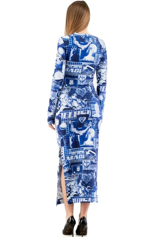 Vestido de tubo - Blanco y azul