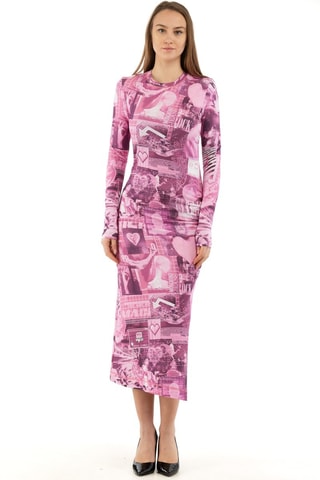 Vestido de tubo - Blanco y rosa