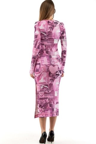 Vestido de tubo - Blanco y rosa