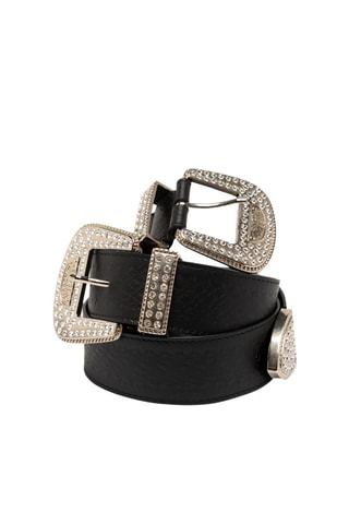 Cinturón - Plateado y negro