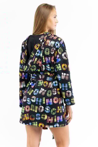 Kimono con capucha - Negro, azul y verde