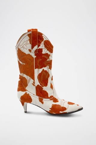 Bottes en cuir - Blanc, noir et bleu