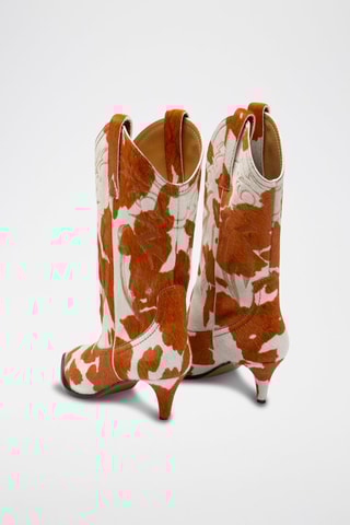 Bottes en cuir - Blanc, noir et bleu