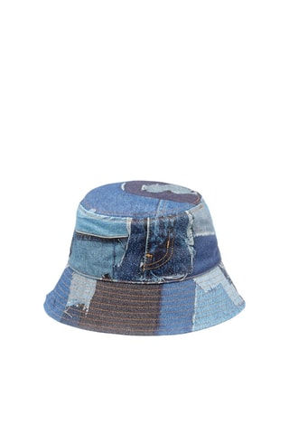 Gorro bucket - Blanco, negro y azul