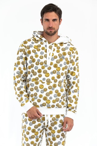 Sweat à capuche - Blanc et gris