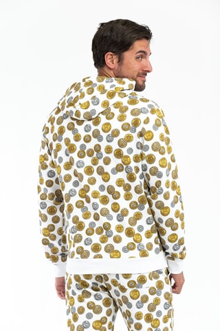 Sweat à capuche - Blanc et gris