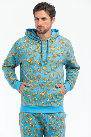 Sweat à capuche - Bleu et gris