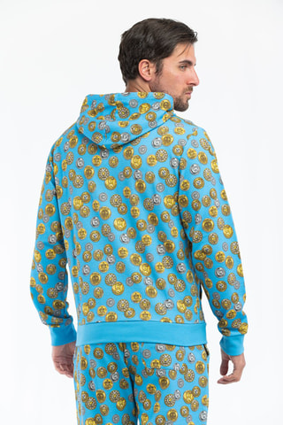 Sweat à capuche - Bleu et gris