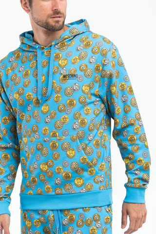 Sweat à capuche - Bleu et gris