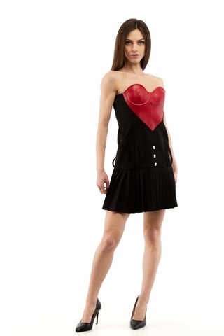 Vestido bustier - Negro y rojo