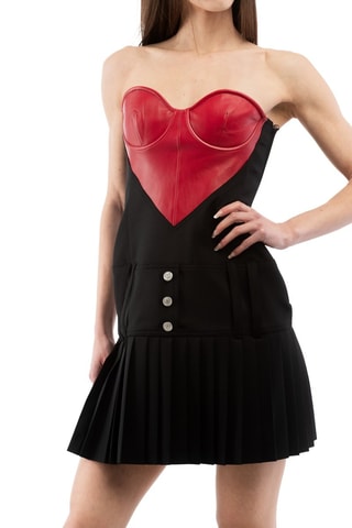 Vestido bustier - Negro y rojo