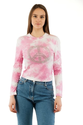 Jersey fino tie-dye - Blanco y rosa