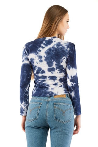 Jersey fino tie-dye - Blanco y azul