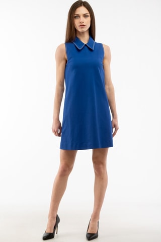 Robe droite en laine - Bleu