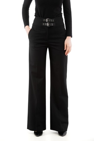 Pantalon wide legs en laine - Noir