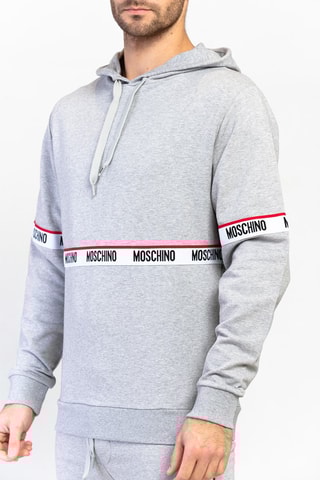 Sweat à capuche - Blanc, noir et bleu