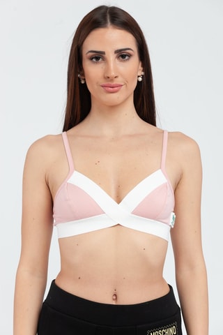 Sujetador de bikini - Rosa, blanco y verde