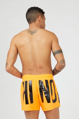 Bañador corto - Blanco y naranja