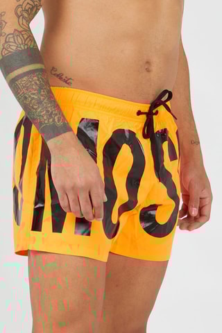 Bañador corto - Blanco y naranja