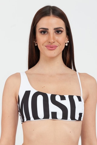 Sujetador de bikini asimétrico - Blanco y negro