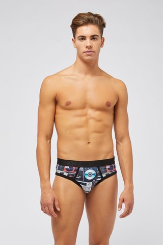 Slip - Blanco, negro y azul