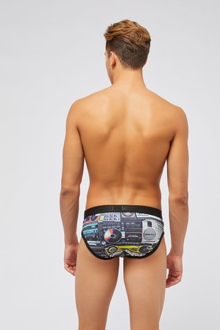 Slip - Blanco, negro y azul