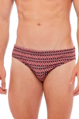 Bañador estilo slip - Blanco, negro y rojo