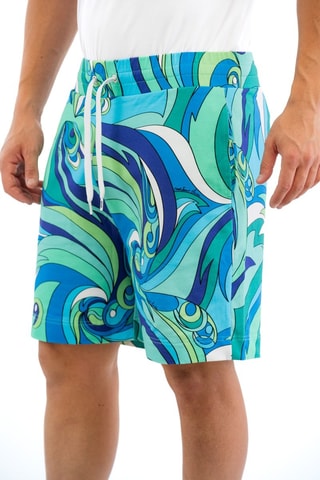 Bermudas - Blanco, azul y verde