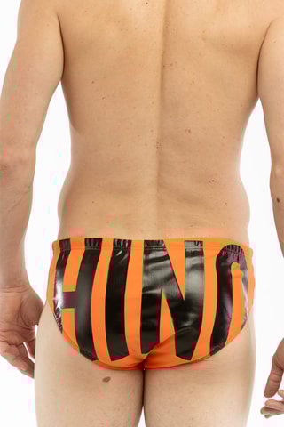 Bañador estilo slip - Negro y naranja