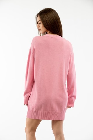 Robe pull en laine et cachemire - Blanc et rose