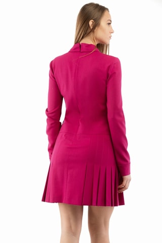 Vestido recto de lana - Rosa