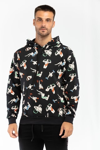 Sweat à capuche - Noir et bleu