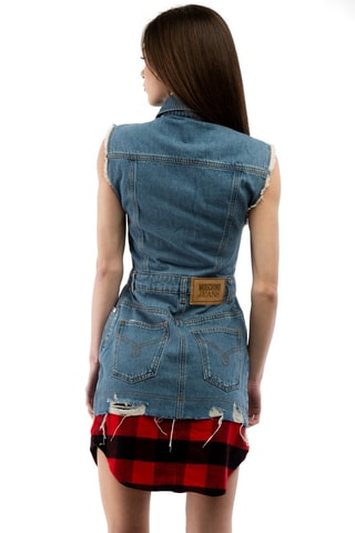 Vestido recto - Negro, rojo y azul