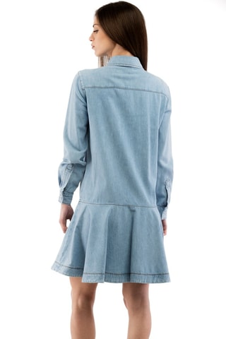 Vestido camisero de lana - Azul