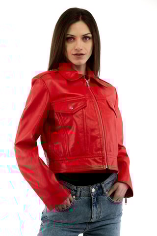 Veste crop top - Rouge