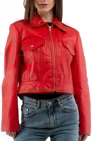 Veste crop top - Rouge