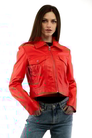 Veste crop top - Rouge