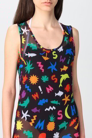 Vestido de playa - Blanco y negro