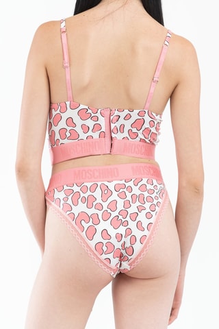 Braga de talle alto - Blanco y rosa