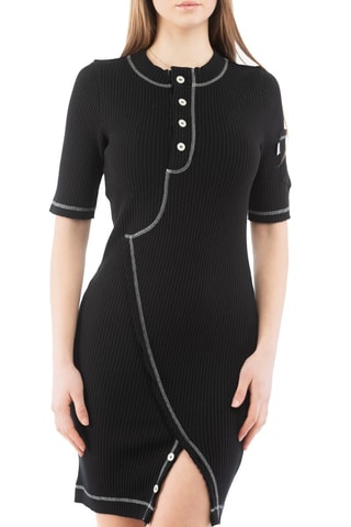 Vestido jersey - Blanco y negro