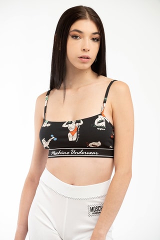 Sujetador deportivo - Negro, beige y naranja