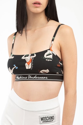 Sujetador deportivo - Negro, beige y naranja