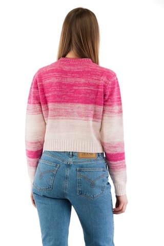 Jersey corto de lana - Blanco y rosa