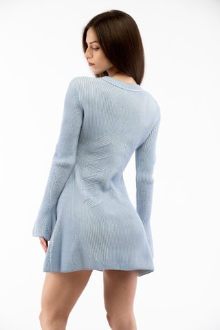 Robe patineuse en laine - Bleu