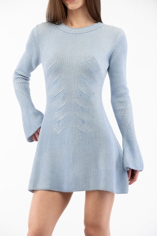 Robe patineuse en laine - Bleu