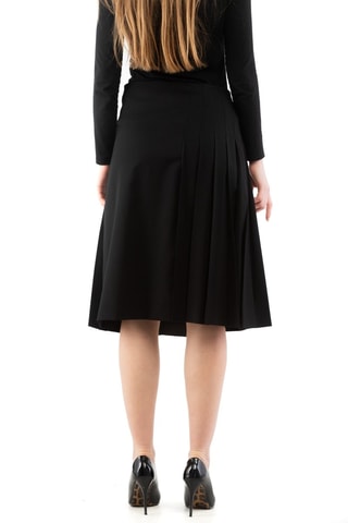 Jupe plissée en laine - Noir