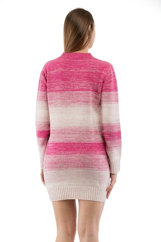 Robe pull en laine - Blanc et rose