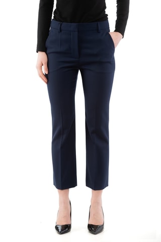 Pantalon cigarette en laine - Bleu
