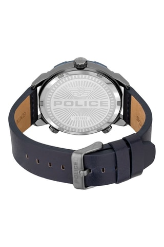 Montre à quartz en cuir - Bleu et noir