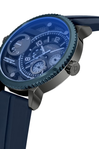Montre à quartz en silicone - Bleu et noir